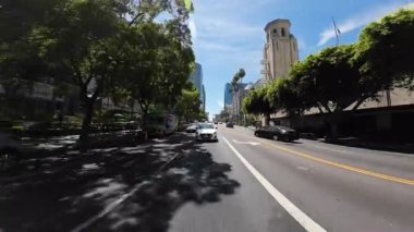 Los Angeles Wilshire Bulvarı Doğu Kore Şehri 08. Arka Manzara Normandie Bulvarı Kaliforniya plakalı