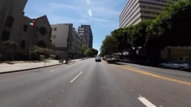 Los Angeles Wilshire Bulvarı Doğu Kasabası 09. Arka Manzara Catalina St sürücü plakası Kaliforniya