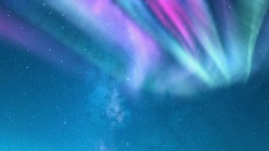 Samanyolu Galaksisi Zaman Hızı ile Aurora Canlandırılmış Vals