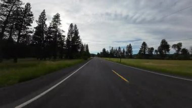 American Northwest Kırsal Orman Yolu 02 Arka Manzara Odessa Sürücü Plakası Oregon ABD