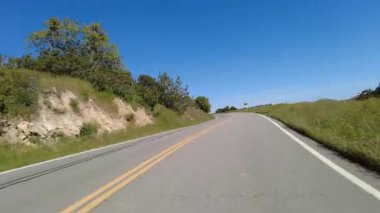 Carrizo Plain Otoyolu 58 W Dağı Kanyonu 04 Ön Manzara Sürücü Tabakları Vahşi Çiçekler Süper Çiçekler Kaliforniya