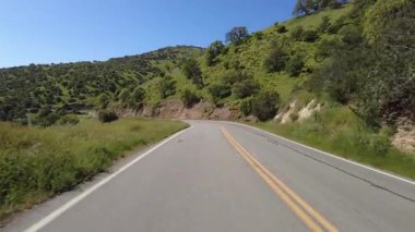 Carrizo Plain Otoyolu 58 W Dağı Kanyonu 05 Arka Manzara Sürücü Tabakları Vahşi Çiçekler Süper Çiçekler Kaliforniya