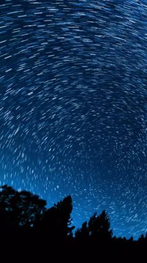 North Sky 'daki Samanyolu Galaksisi' nin Dikey Çekim Yıldız İzleri Palomar Dağı 'nın üzerinde Kaliforniya' daki San Diego Astrofotografı