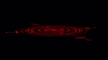 3D HUD Rader Radarlı Grafik Tarama Çemberi X80 Derece Hedef Kırmızı Hızlı Canlandırma Döngüsü