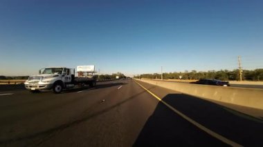 Sacramento Günbatımı Otoyol Rançosu Cordova 03 Arka Manzara Sürücü Plakası Kaliforniya ABD Ultra Geniş