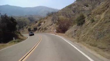 Kings Canyon Manzarası Doğu Bölümü 26 Doğu Yakası Çok Kameralı Önden Sürücü Plakası Sierra Nevada California Dağı ABD