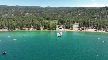 Tahoe Gölü Zephyr Koyu 'nun Havadan Çekimi Nevada ABD