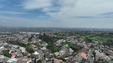 Güney Los Angeles ve Baldwin Hills Havadan Çekim Pan L California ABD