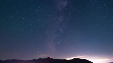 Delta Aquarids Meteor Duşu ve Samanyolu Galaksisi 24 mm Güneybatı Sky Pan R Sierra Nevada Mor Kaliforniya ABD