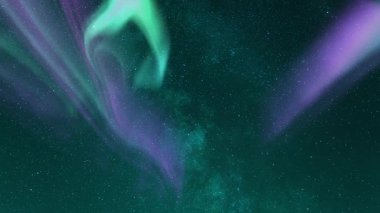 Aurora Canlı Canlandırma ve gerçek Samanyolu Döngüsü