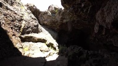Caving Adventure POV in Sunshine Cave Lav Beds National Monument California USA