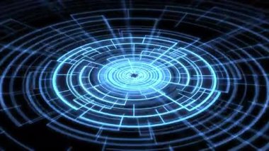 VJ Döngü Çemberi Radyal Geometrik Desenler Dalgalanma X60 Derece L Mavi Canlandırma