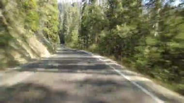 Sequoia Ulusal Parkı Generallerinin Hiperlapse Sürüşü Güney Otoyolu 04 Front View California ABD