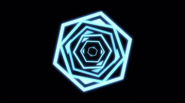 Altıgen Ses Reaktif Geometrik Desenler S Mavi Canlandırma Döngüsü
