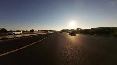 Sacramento Çevre Yolu Sunset Front View 05 Sürücü Plakası Kaliforniya ABD Ultra Geniş Geniş