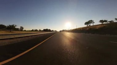 Sacramento Otoyolu Sunset Front View 06 Sürücü Plakası Kaliforniya ABD Ultra Geniş Geniş