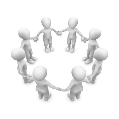 8 beyaz 3d Kişilik ekibin