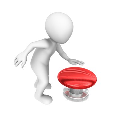 tuşu ile kırmızı 3D insan