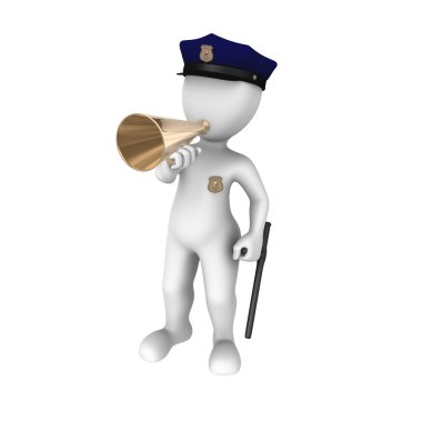 Megafon ile polis memuru