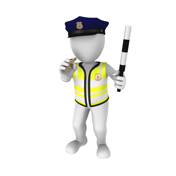 3d rendered policeman demands to stop — Stock Photo, Image