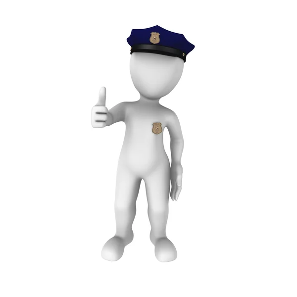 3d policeman shows thumbs up — Stock Photo, Image