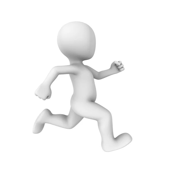 3d rendered white running athlete — Stock Photo, Image