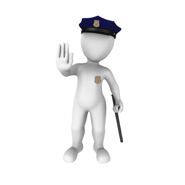 3d policeman forbids — Stock Photo, Image