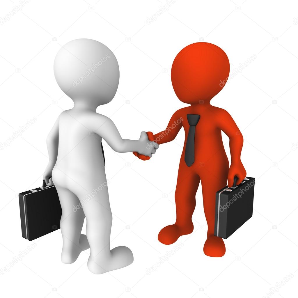 3d humans make handshake — Stock Photo © 3D-Sparrow #98600678