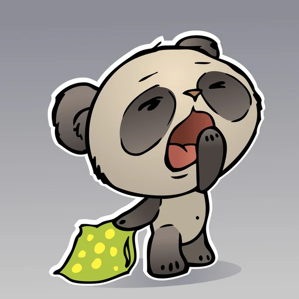 Panda bébé bâillements — Image vectorielle