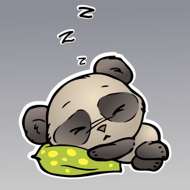 çocuk giyim ile küçük bir uyku panda için çizim