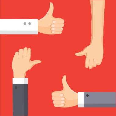 Başparmak yukarı ve başparmak aşağı vektör çizim karikatür