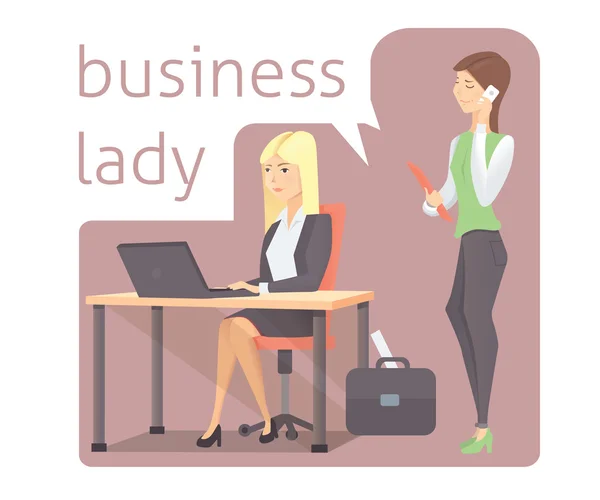 Business lady vectorillustratie — Stockvector