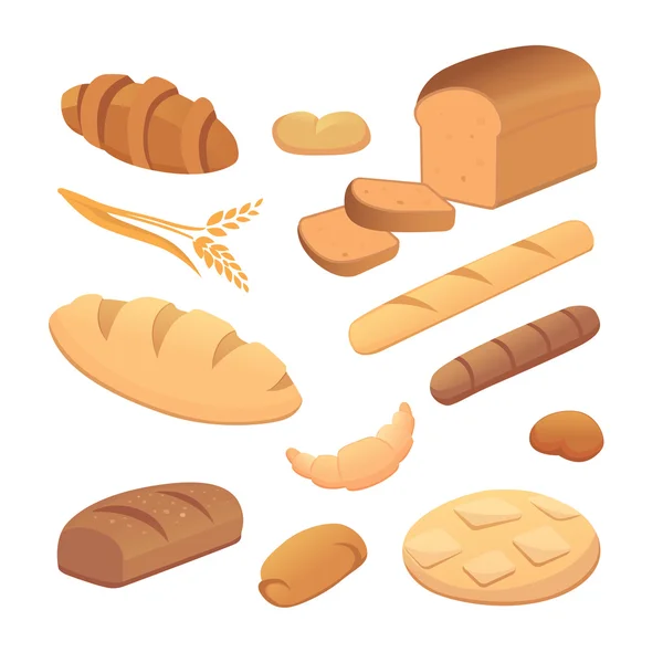 Zestaw kreskówka chleba — Wektor stockowy