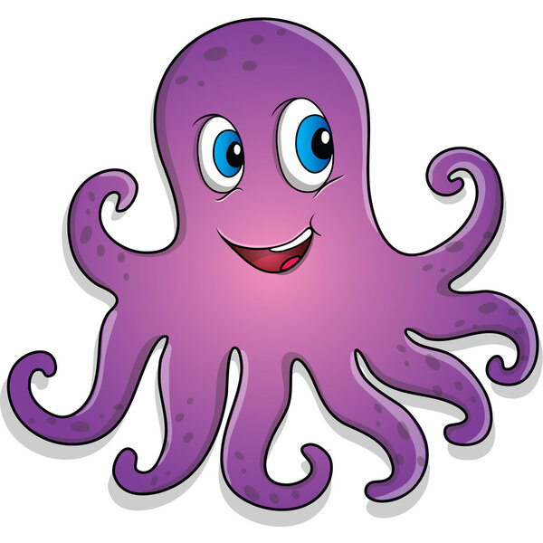 Милый улыбающийся осьминог
