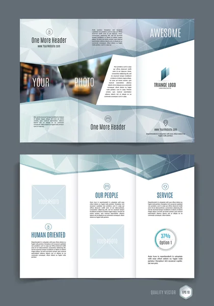 Abstract three fold brochure template, flyer design layout with 