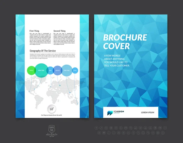Folheto de negócios abstrato, folheto e modelos de layout de design de capa — Vetor de Stock