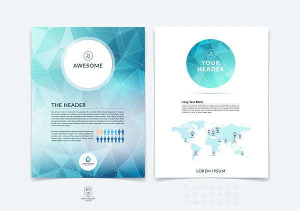 Diseño de folleto, volante, portada, folleto y plantilla de diseño de informe — Vector de stock