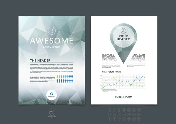 Brochure design, flyer, cover, booklet and report layout templat — Wektor stockowy