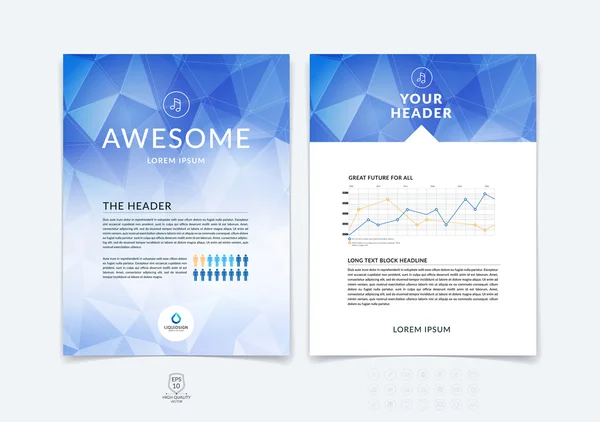 Brochure design, flyer, cover, booklet and report layout templat — Wektor stockowy