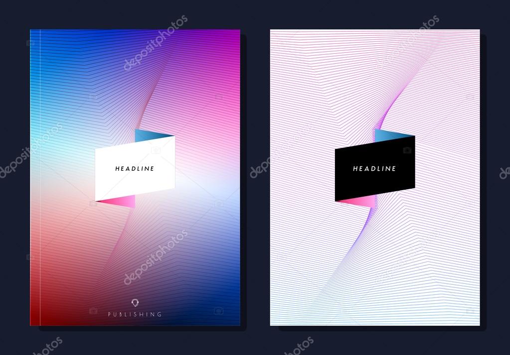 Set of abstract colourful layout brochure, magazine, flyer, book