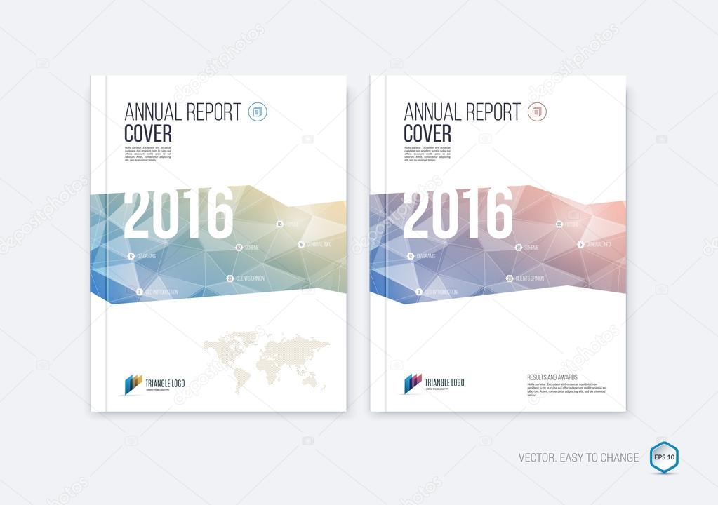 Collection of abstract layout brochure, cover annual report temp
