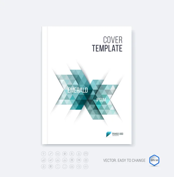 Diseño de plantilla de folleto de negocio abstracto, informe de diseño de portada , — Vector de stock