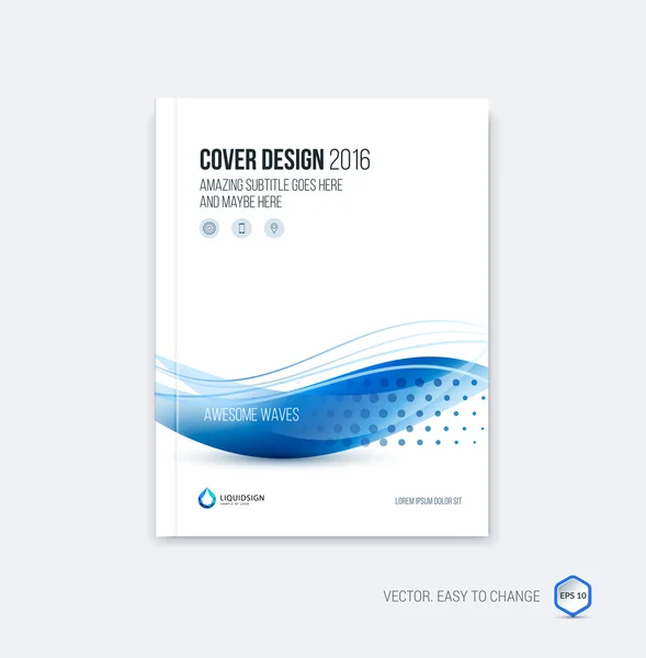 Abstract cover design, business brochure template layout, report — ストックベクタ