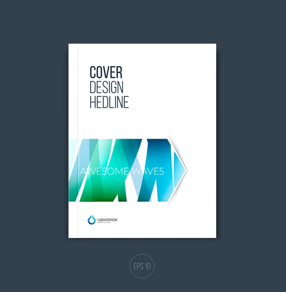 Abstract cover design, business brochure template layout, report — ストックベクタ