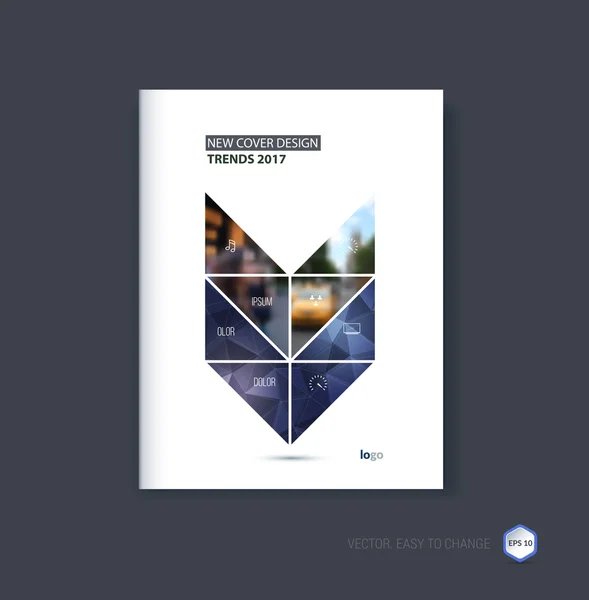 Abstract cover design, business brochure template layout, report — Stok Vektör