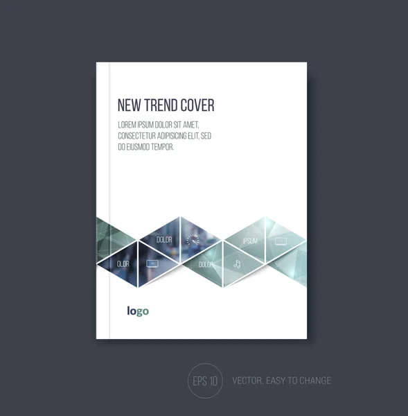 Business cover design, abstract brochure template, report, flyer — ストックベクタ