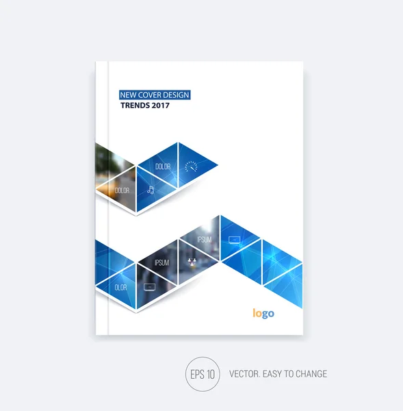 Diseño de portada de negocio, plantilla de folleto abstracto, informe, folleto — Vector de stock