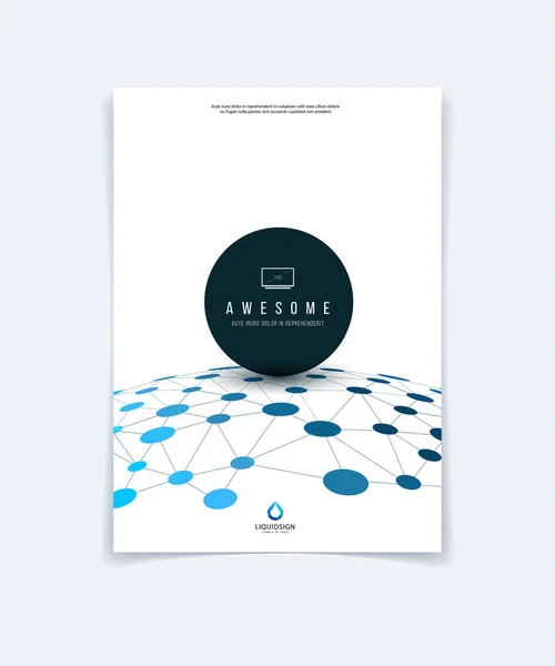 Projekt broszury, ulotka, ulotka, z abstrakcyjną czasopiśmie cząsteczki — Wektor stockowy