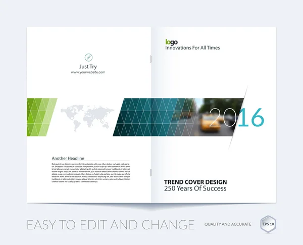 Brochure sjabloon lay-out, cover ontwerp jaarverslag, tijdschrift, — Stockvector