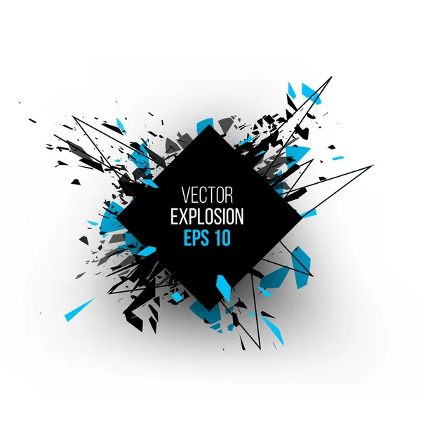 Beyaz backgrou siyah cam parçaları Soyut patlama bulut